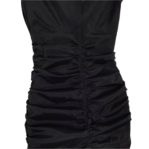 Cache Black Ruched V Neck Short Sleeve Dress Size 2 - Picture 5 of 6